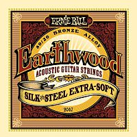 ERNIE BALL 2047 Earthwood Silk & Steel Extra Soft 80/20 Bronze Acoustic Guitar Strings - 10-50 Gauge