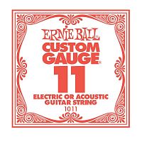 ERNIE BALL 1011 .011 Plain Steel Electric or Acoustic Guitar Strings Струна для электро и акустических гитар. Сталь, калибр .011